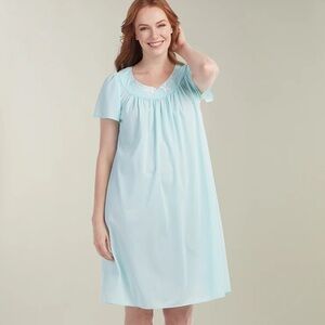 Miss Elaine Nylon Tricot Nightgown Embroidery Sea Foam NEW Romantic Feminine
